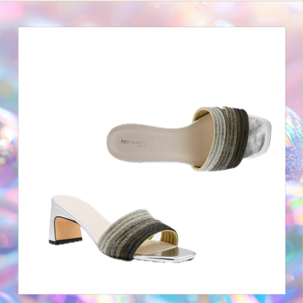 Benjamin Walk Women's Silver and Gray Mules Sandals Size 7 and 10 New